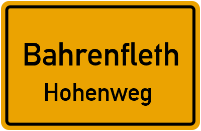Straßenverzeichnis Bahrenfleth Hohenweg