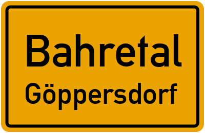 Ortsschild Bahretal Göppersdorf