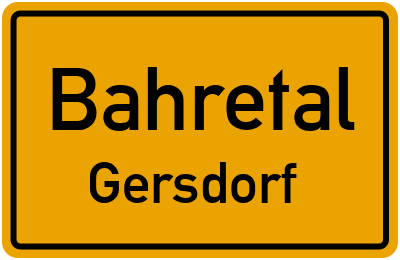 Straßenverzeichnis Bahretal Gersdorf
