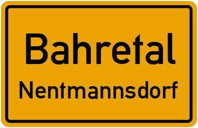 Ortsschild Bahretal Nentmannsdorf