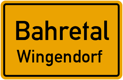 Ortsschild Bahretal Wingendorf