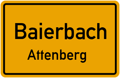 Ortsschild Baierbach Attenberg