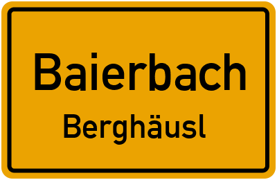 Straßenverzeichnis Baierbach Berghäusl