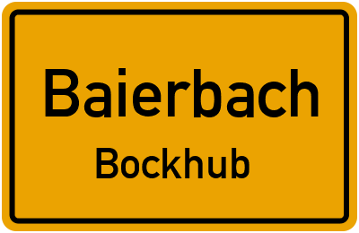 Ortsschild Baierbach Bockhub