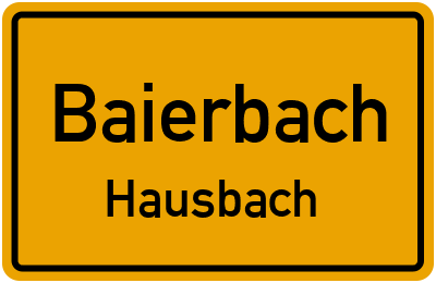 Ortsschild Baierbach Hausbach