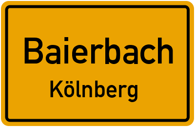 Straßenverzeichnis Baierbach Kölnberg