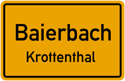 Ortsschild Baierbach Krottenthal