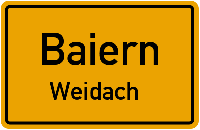 Straßenverzeichnis Baiern Weidach