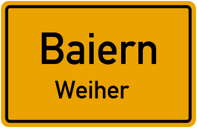 Straßenverzeichnis Baiern Weiher
