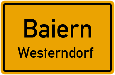 Straßenverzeichnis Baiern Westerndorf