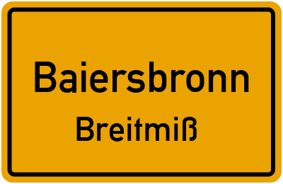 Ortsschild Baiersbronn Breitmiß
