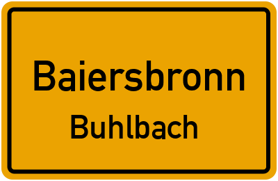 Straßenverzeichnis Baiersbronn Buhlbach