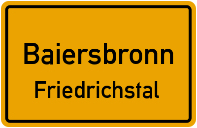 Ortsschild Baiersbronn Friedrichstal