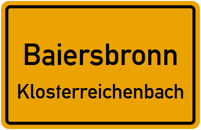 Ortsschild Baiersbronn Klosterreichenbach