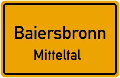 Ortsschild Baiersbronn Mitteltal