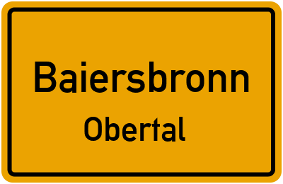 Ortsschild Baiersbronn Obertal