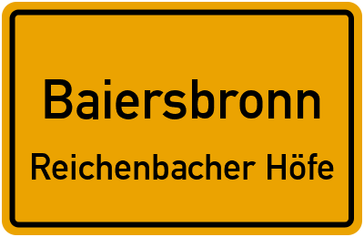 Straßenverzeichnis Baiersbronn Reichenbacher Höfe