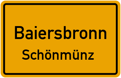 Ortsschild Baiersbronn Schönmünz