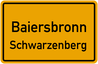 Ortsschild Baiersbronn Schwarzenberg