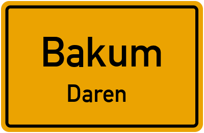 Ortsschild Bakum Daren