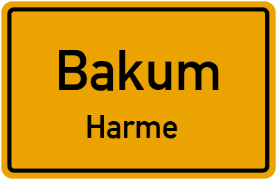 Ortsschild Bakum Harme