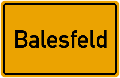 Ortsschild von Gemeinde Balesfeld in Rheinland-Pfalz