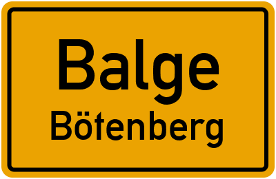 Ortsschild Balge Bötenberg