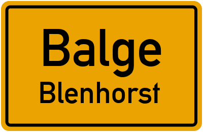 Ortsschild Balge Blenhorst