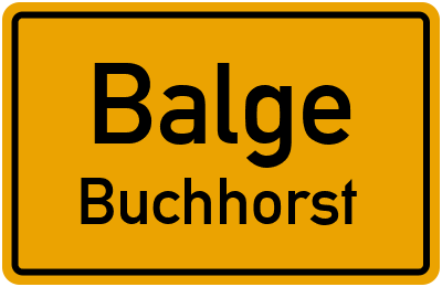 Ortsschild Balge Buchhorst