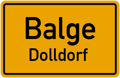 Ortsschild Balge Dolldorf
