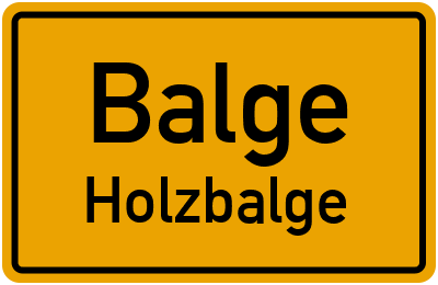 Straßenverzeichnis Balge Holzbalge