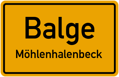 Ortsschild Balge Möhlenhalenbeck