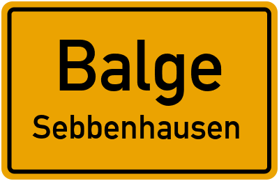 Ortsschild Balge Sebbenhausen