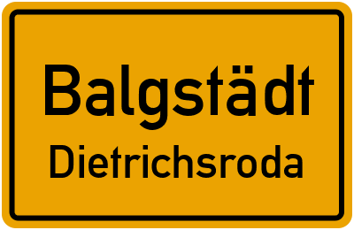 Straßenverzeichnis Balgstädt Dietrichsroda