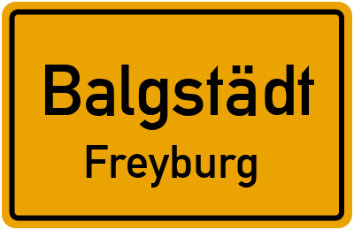 Straßenverzeichnis Balgstädt Freyburg