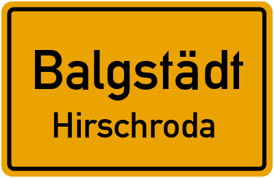 Straßenverzeichnis Balgstädt Hirschroda