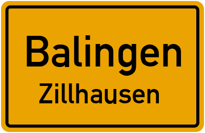 Ortsschild Balingen Zillhausen