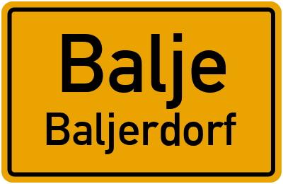 Ortsschild Balje Baljerdorf