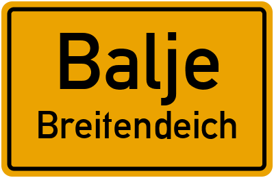 Ortsschild Balje Breitendeich