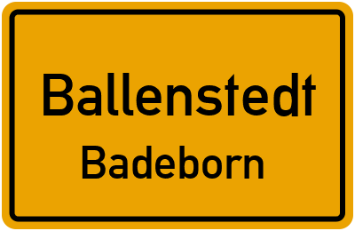 Straßenverzeichnis Ballenstedt Badeborn
