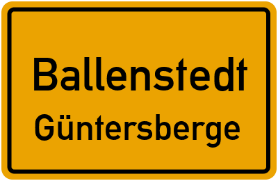 Straßenverzeichnis Ballenstedt Güntersberge