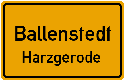 Straßenverzeichnis Ballenstedt Harzgerode