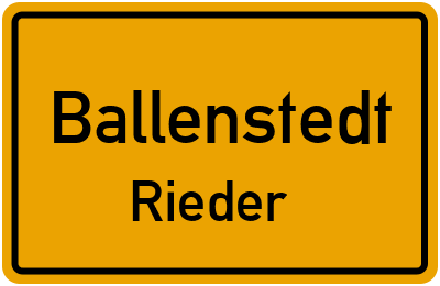 Straßenverzeichnis Ballenstedt Rieder