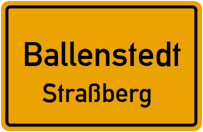 Straßenverzeichnis Ballenstedt Straßberg