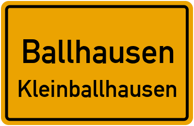 Straßenverzeichnis Ballhausen Kleinballhausen