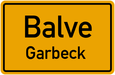 Ortsschild Balve Garbeck