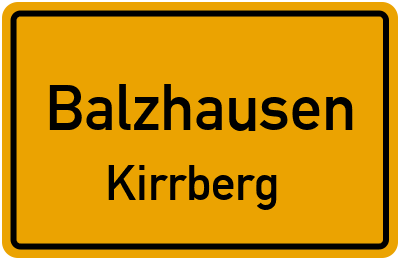 Ortsschild Balzhausen Kirrberg