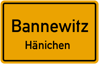 Ortsschild Bannewitz Hänichen