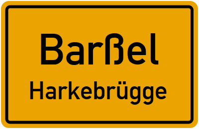 Ortsschild Barßel Harkebrügge