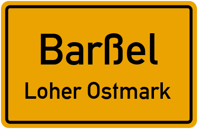Ortsschild Barßel Loher Ostmark